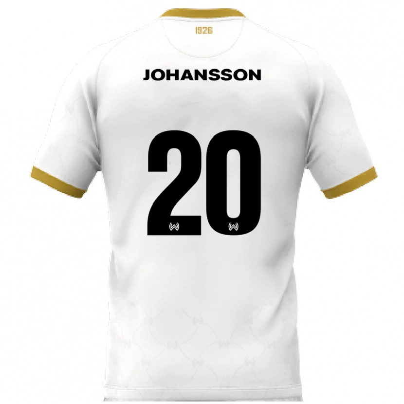 Danxen Homme Maillot Ryan Johansson #20 Blanc Doré Tenues Extérieur 2025/26 T-Shirt