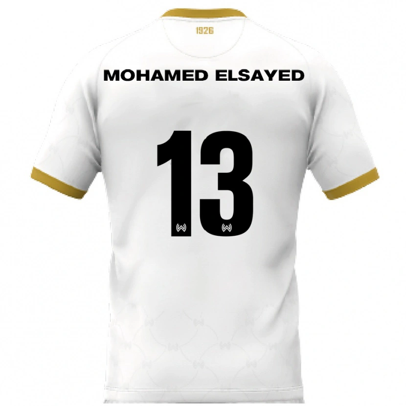Danxen Homme Maillot Samir Mohamed Elsayed #13 Blanc Doré Tenues Extérieur 2025/26 T-Shirt