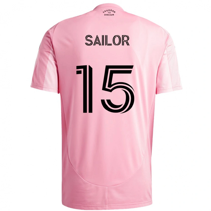 Danxen Enfant Maillot Ryan Sailor #15 Rose Noir Tenues Domicile 2025/26 T-Shirt