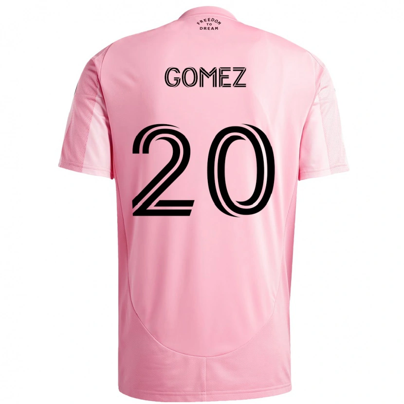 Danxen Enfant Maillot Diego Gómez #20 Rose Noir Tenues Domicile 2025/26 T-Shirt