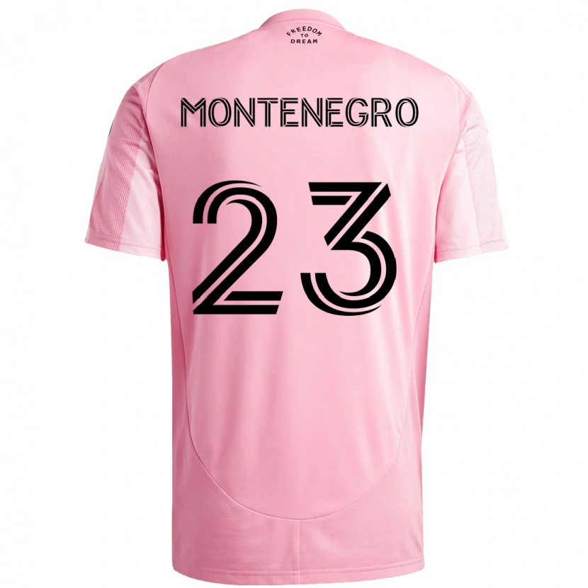 Danxen Enfant Maillot Ricardo Montenegro #23 Noir Rose Tenues Domicile 2025/26 T-Shirt