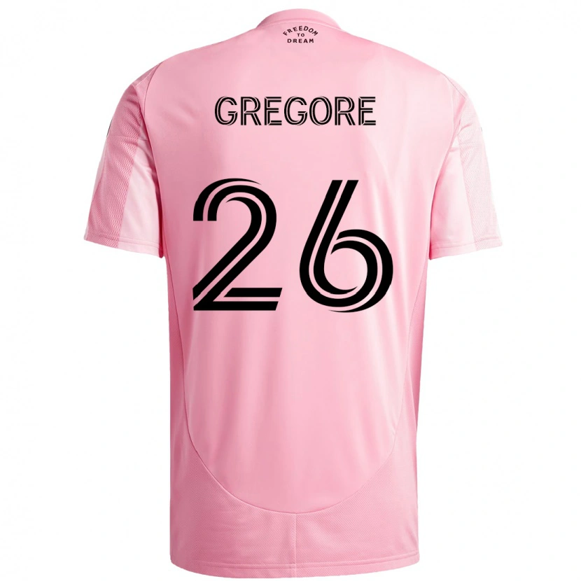 Danxen Enfant Maillot Gregore #26 Rose Noir Tenues Domicile 2025/26 T-Shirt