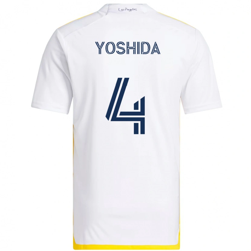 Danxen Enfant Maillot Maya Yoshida #4 Blanc Jaune Tenues Domicile 2025/26 T-Shirt