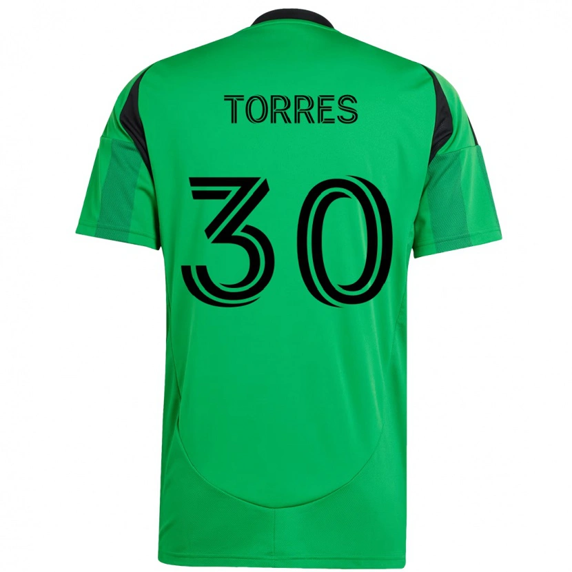 Danxen Enfant Maillot Ervin Torres #30 Blanc Vert Tenues Domicile 2025/26 T-Shirt