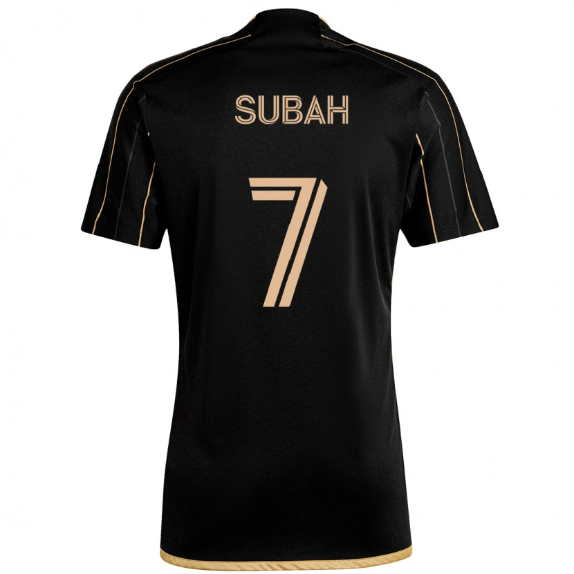 Danxen Enfant Maillot Yekeson Subah #7 Noir Marron Tenues Domicile 2025/26 T-Shirt
