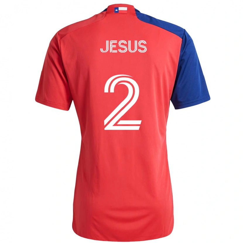 Danxen Enfant Maillot Geovane Jesus #2 Bleu Clair Rouge Tenues Domicile 2025/26 T-Shirt