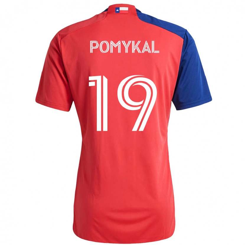 Danxen Enfant Maillot Paxton Pomykal #19 Bleu Clair Rouge Tenues Domicile 2025/26 T-Shirt