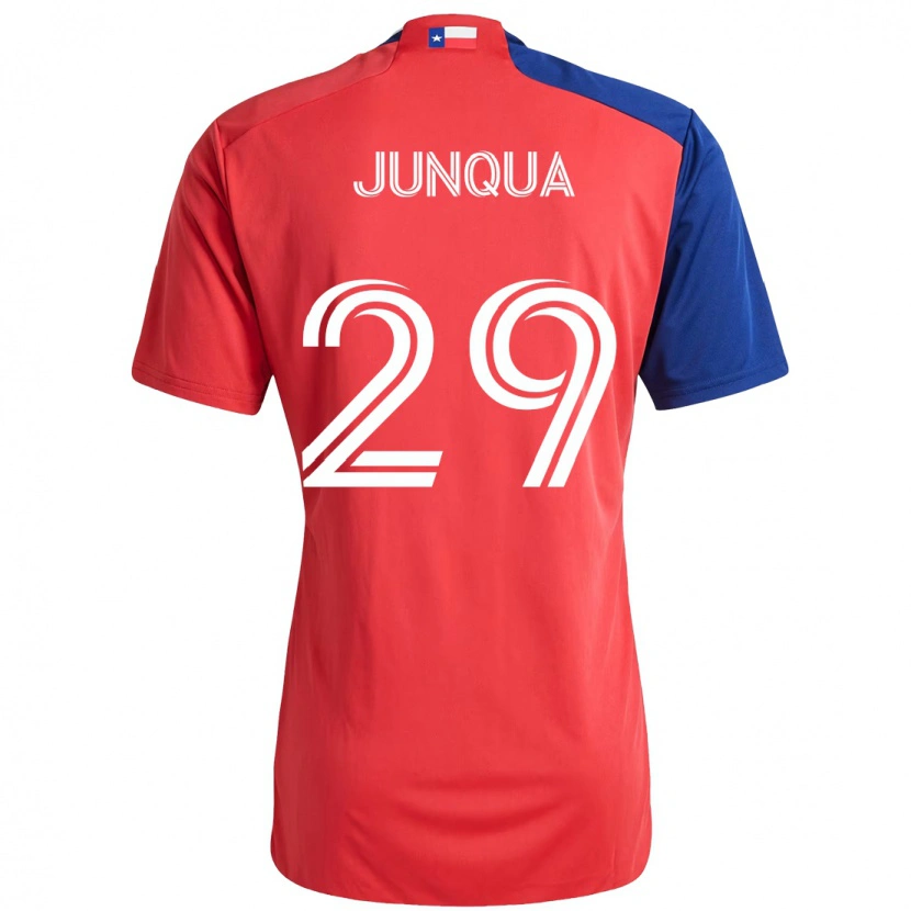 Danxen Enfant Maillot Sam Junqua #29 Bleu Clair Rouge Tenues Domicile 2025/26 T-Shirt