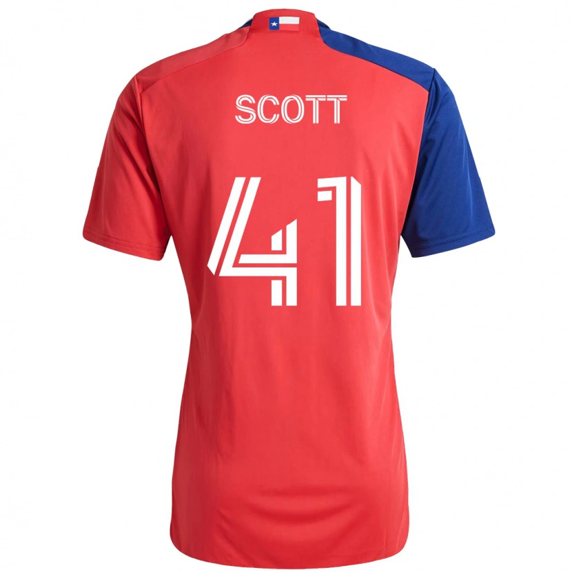 Danxen Enfant Maillot Tarik Scott #41 Bleu Clair Rouge Tenues Domicile 2025/26 T-Shirt