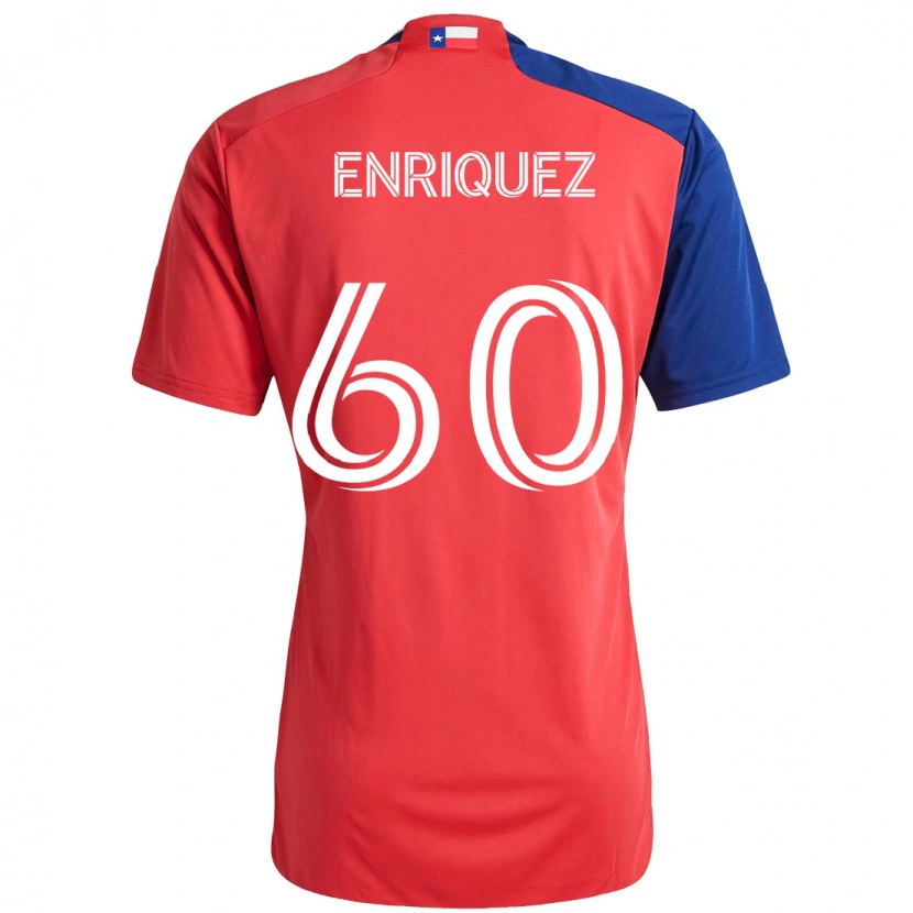 Danxen Enfant Maillot Fabian Enriquez #60 Bleu Clair Rouge Tenues Domicile 2025/26 T-Shirt