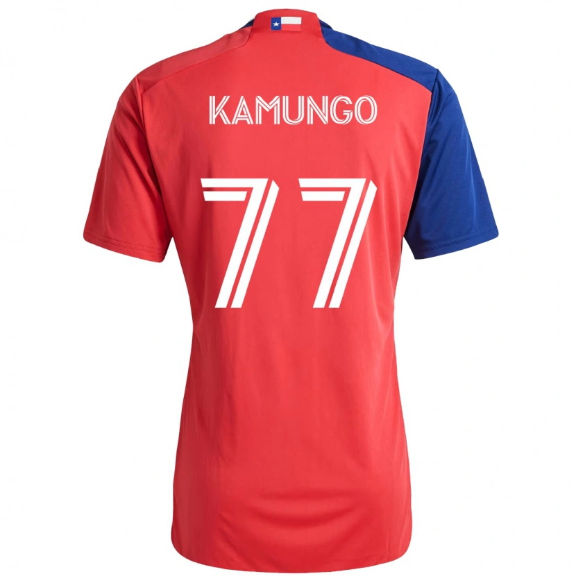 Danxen Enfant Maillot Bernard Kamungo #77 Bleu Clair Rouge Tenues Domicile 2025/26 T-Shirt