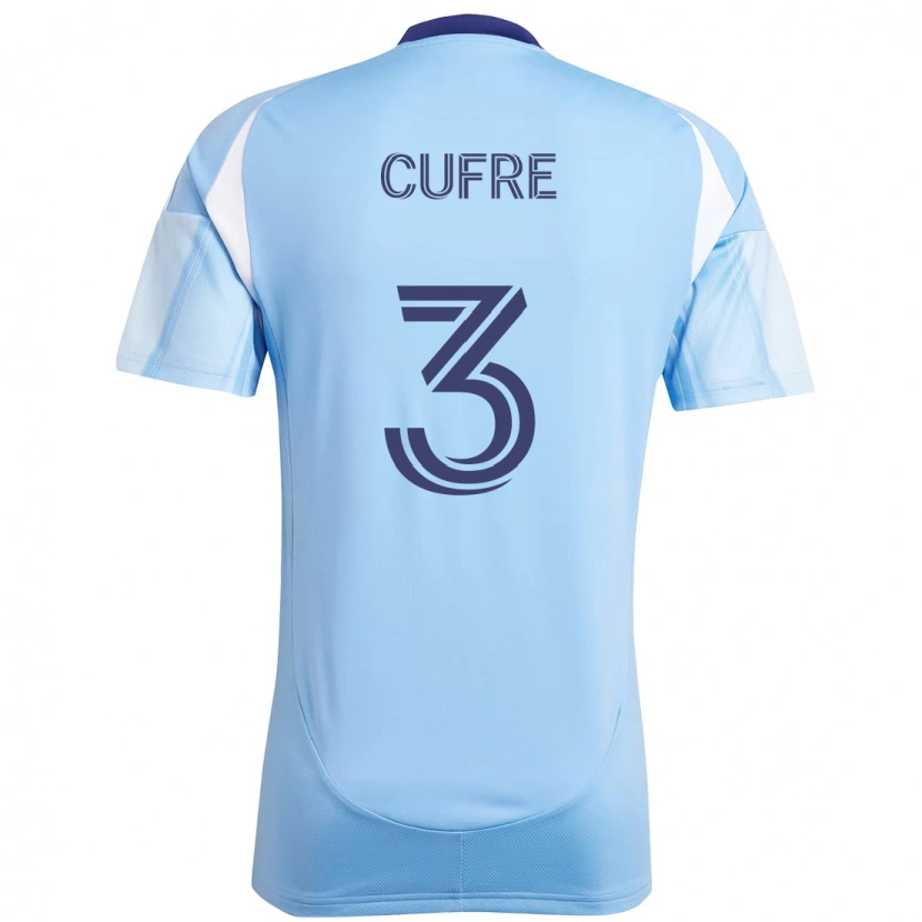 Danxen Enfant Maillot Braian Cufré #3 Bleu Clair Tenues Domicile 2025/26 T-Shirt