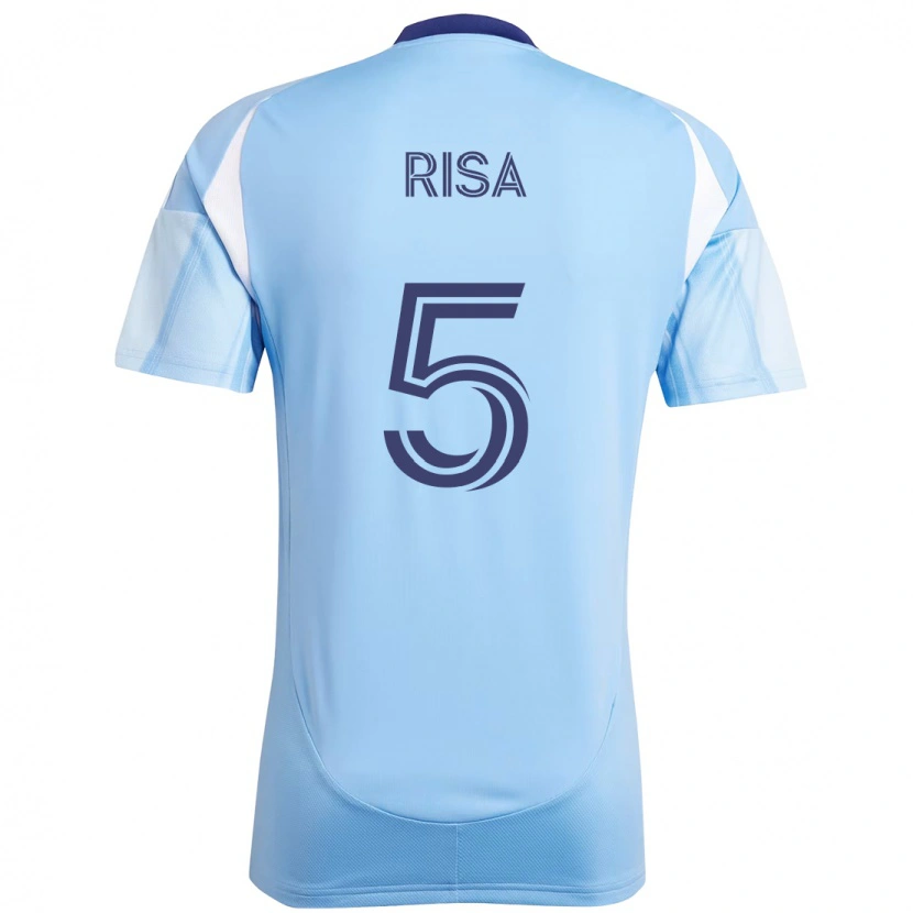 Danxen Enfant Maillot Birk Risa #5 Bleu Clair Tenues Domicile 2025/26 T-Shirt