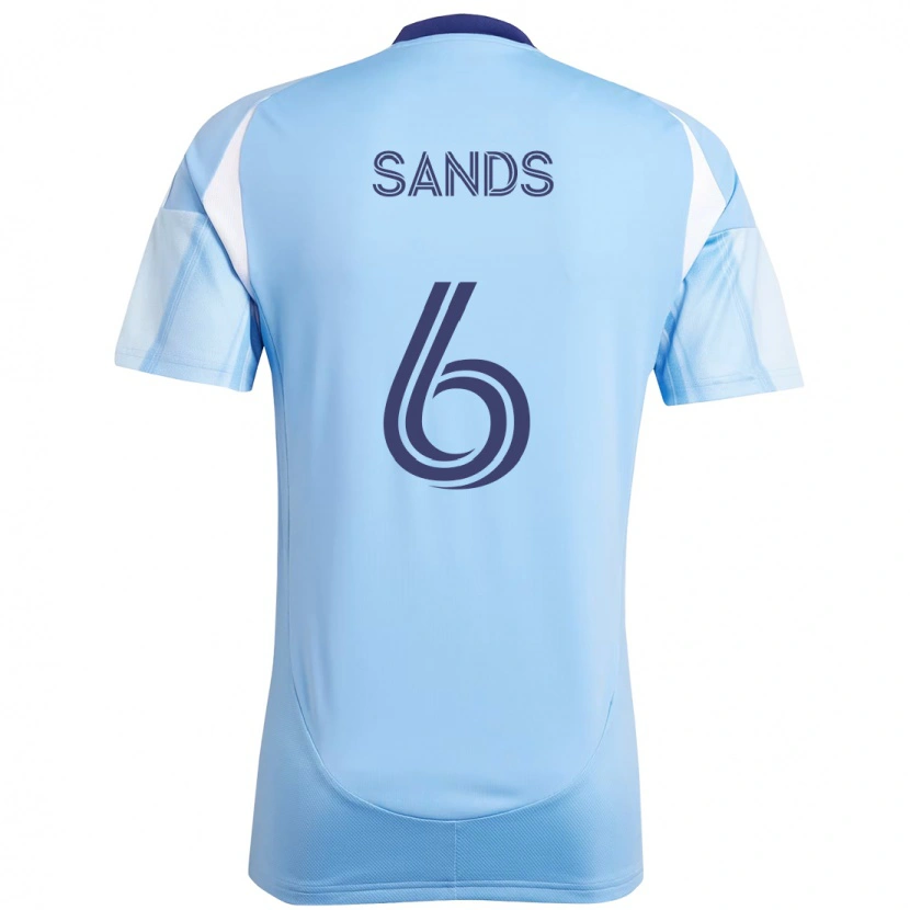 Danxen Enfant Maillot James Sands #6 Bleu Clair Tenues Domicile 2025/26 T-Shirt
