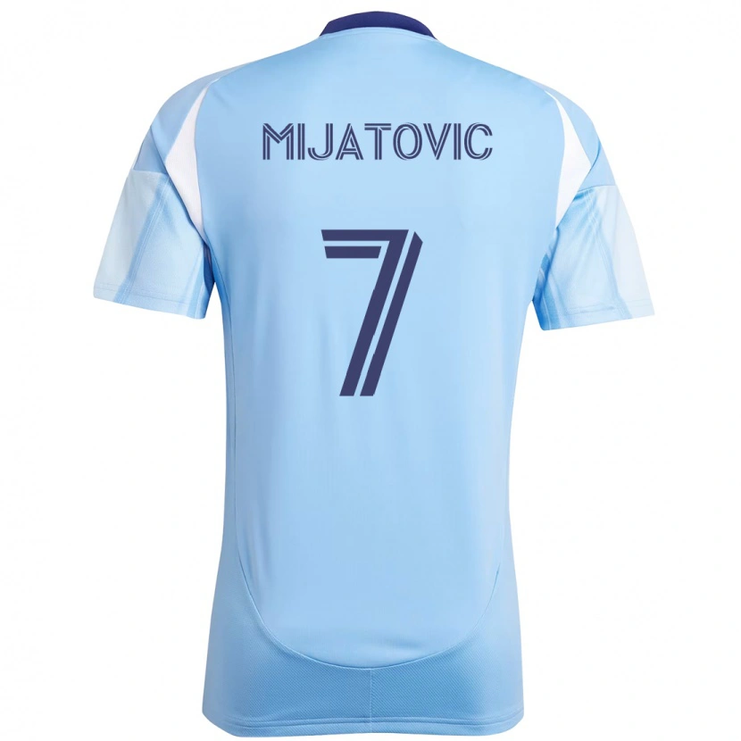 Danxen Enfant Maillot Jovan Mijatovic #7 Bleu Clair Tenues Domicile 2025/26 T-Shirt