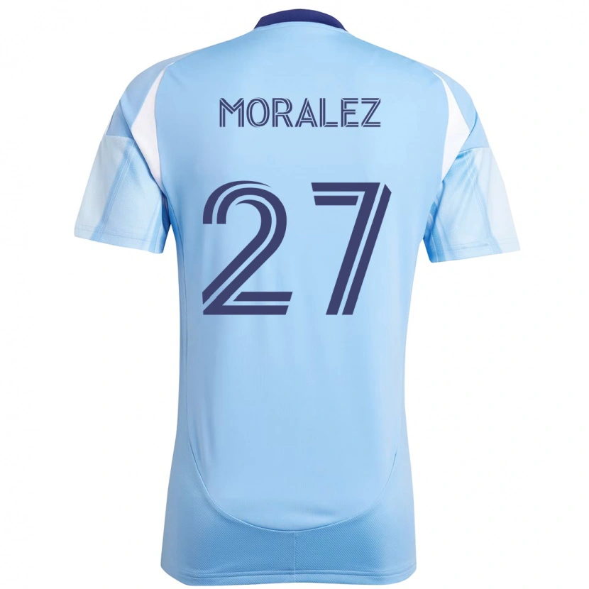 Danxen Enfant Maillot Maxi Moralez #27 Bleu Clair Tenues Domicile 2025/26 T-Shirt