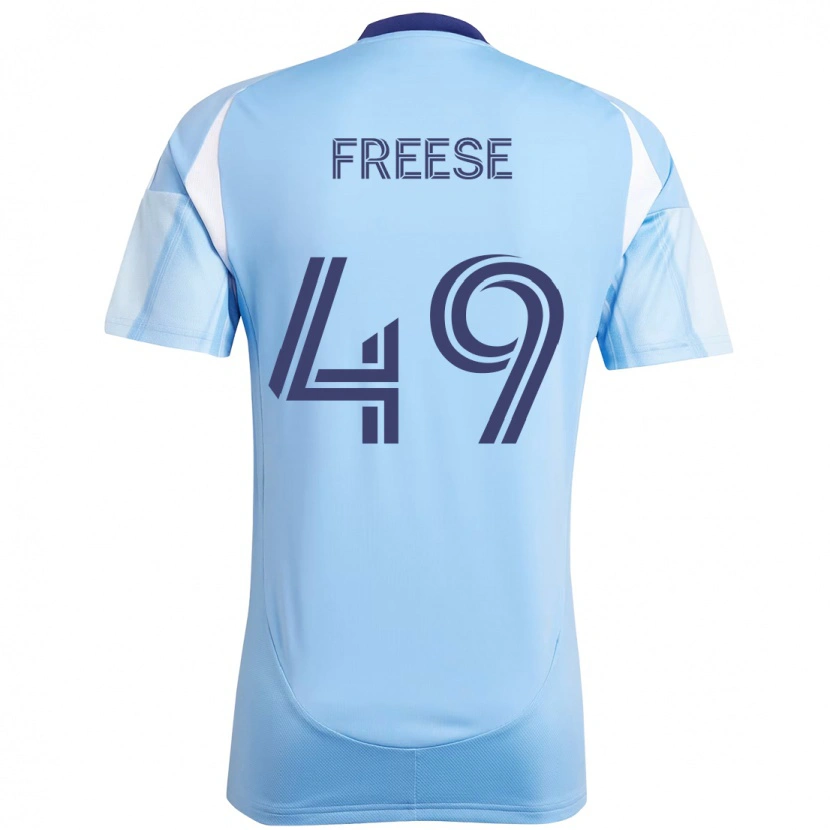 Danxen Enfant Maillot Matt Freese #49 Bleu Clair Tenues Domicile 2025/26 T-Shirt