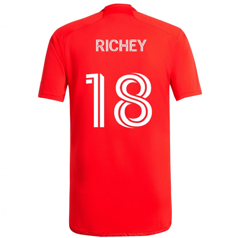 Danxen Enfant Maillot Spencer Richey #18 Rouge Blanc Tenues Domicile 2025/26 T-Shirt