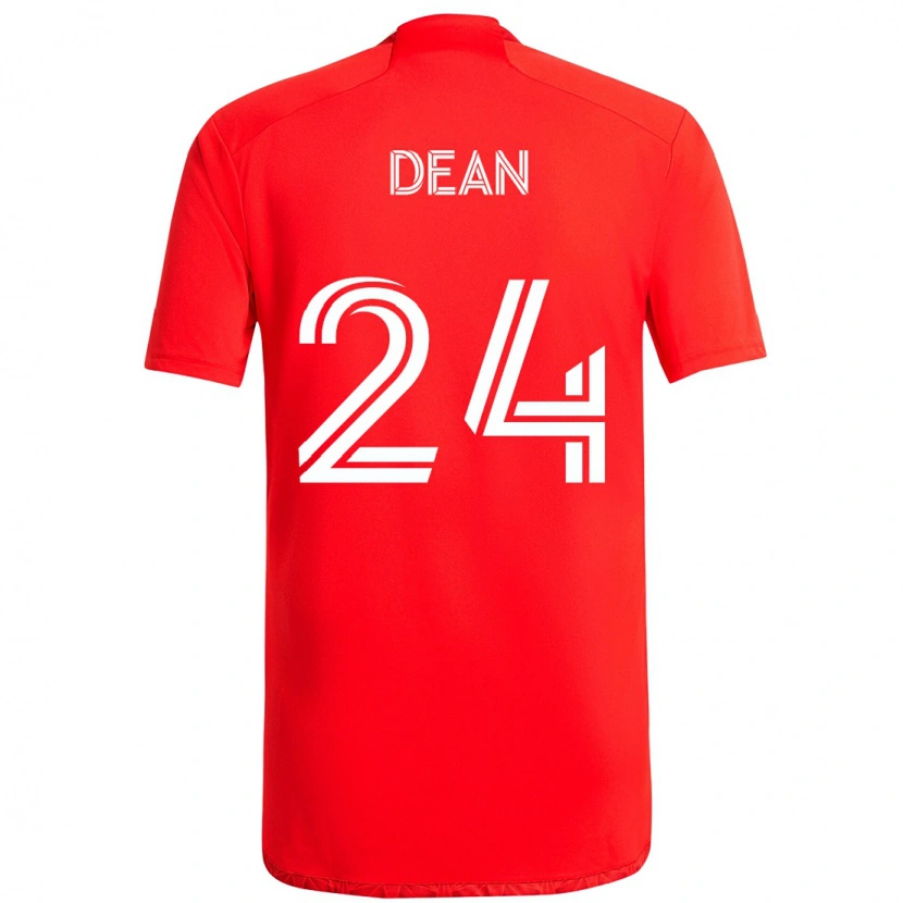 Danxen Enfant Maillot Jonathan Dean #24 Rouge Blanc Tenues Domicile 2025/26 T-Shirt