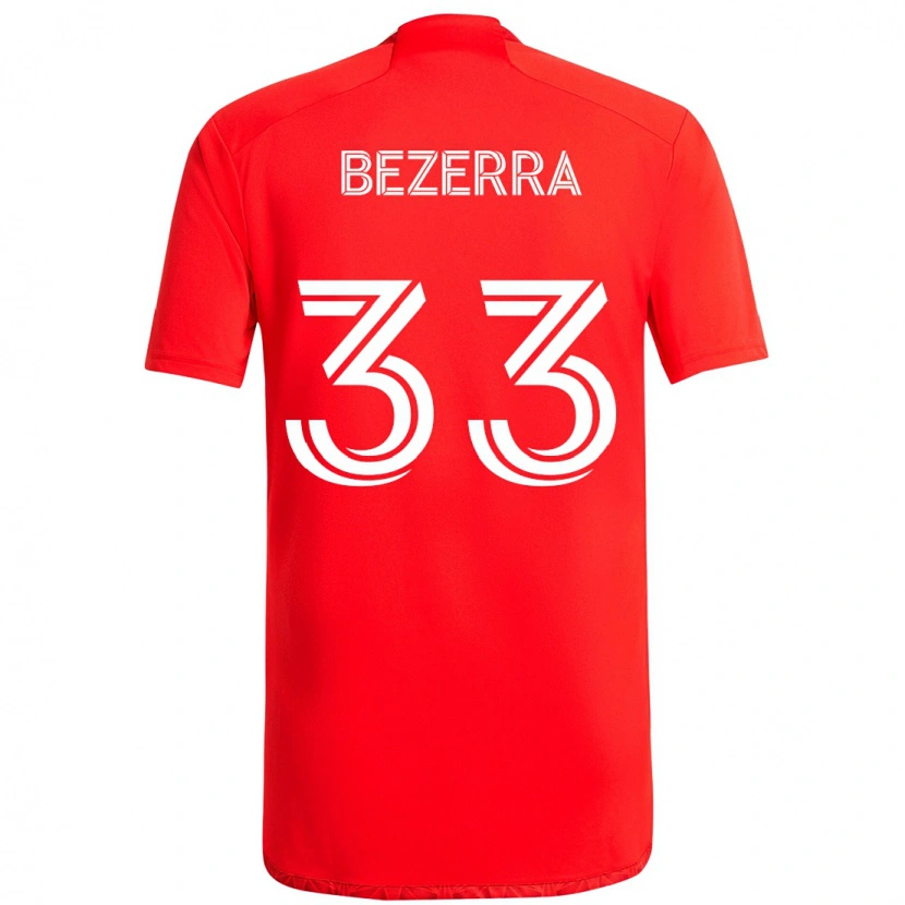 Danxen Enfant Maillot Victor Bezerra #33 Rouge Blanc Tenues Domicile 2025/26 T-Shirt