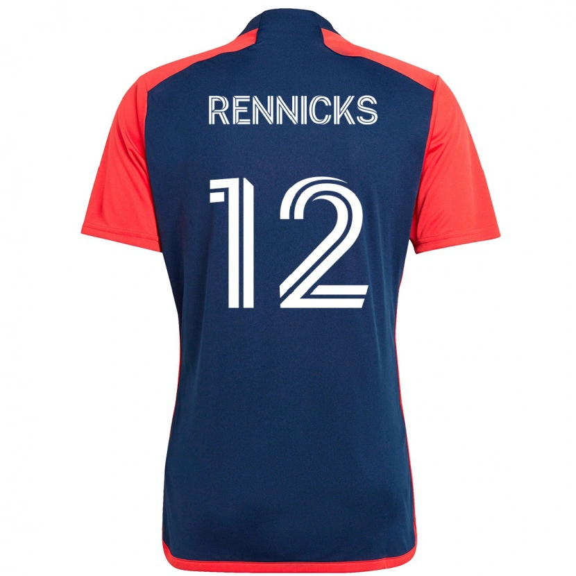 Danxen Enfant Maillot Justin Rennicks #12 Blanc Bleu Tenues Domicile 2025/26 T-Shirt