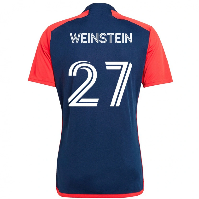 Danxen Enfant Maillot Max Weinstein #27 Blanc Bleu Tenues Domicile 2025/26 T-Shirt