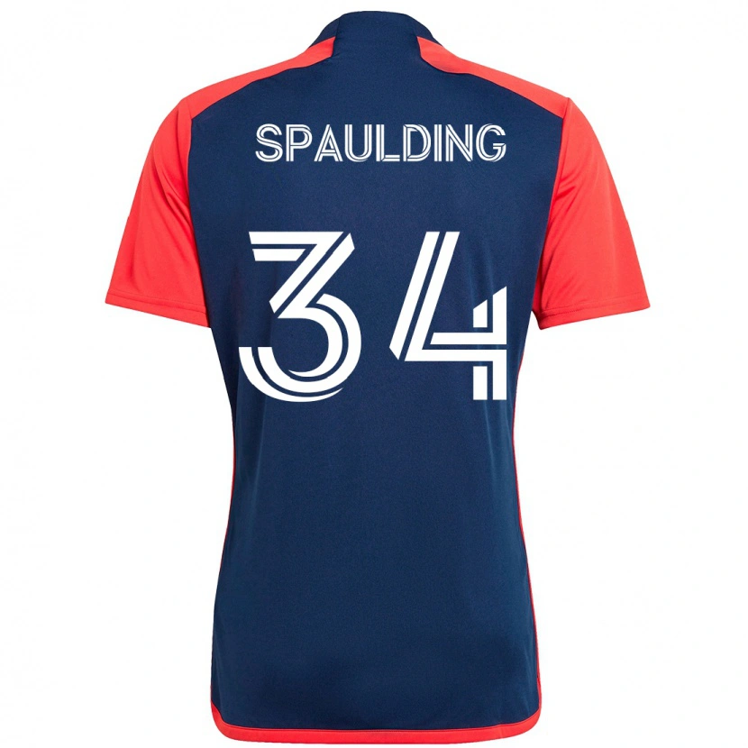 Danxen Enfant Maillot Ryan Spaulding #34 Bleu Rouge Tenues Domicile 2025/26 T-Shirt