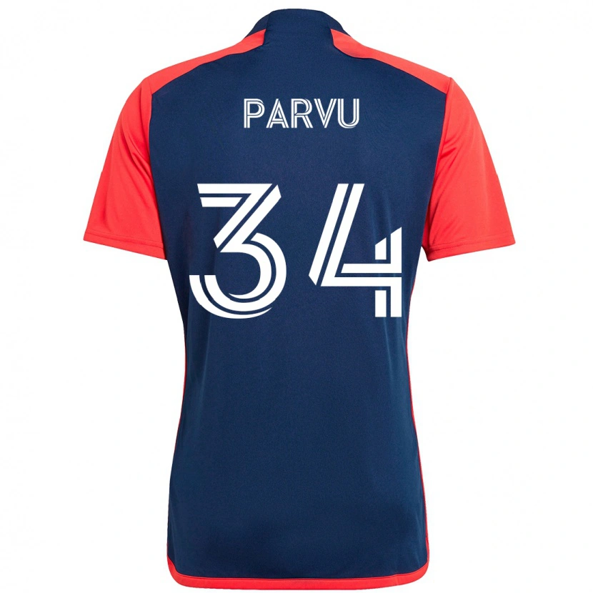 Danxen Enfant Maillot Alexandru Parvu #34 Blanc Bleu Tenues Domicile 2025/26 T-Shirt