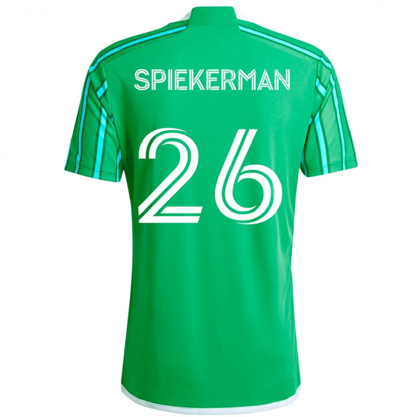 Danxen Enfant Maillot Stephanie Spiekerman #26 Vert Blanc Tenues Domicile 2025/26 T-Shirt