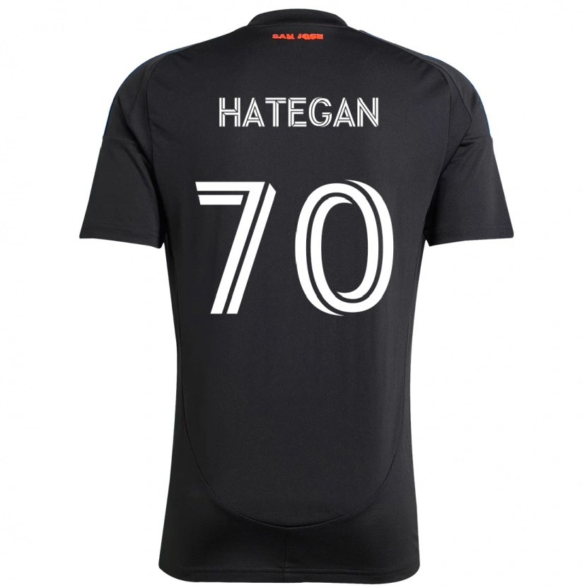 Danxen Enfant Maillot Roberto Hategan #70 Noir Bleu Foncé Tenues Domicile 2025/26 T-Shirt