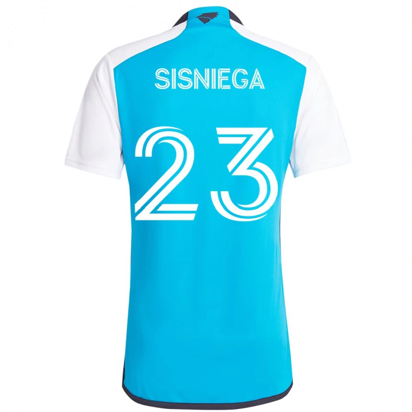 Danxen Enfant Maillot Pablo Sisniega #23 Bleu Ciel Blanc Tenues Domicile 2025/26 T-Shirt