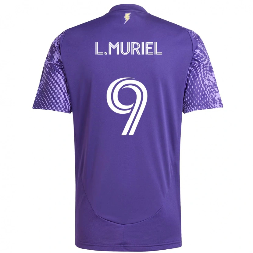 Danxen Enfant Maillot Luis Muriel #9 Violet Blanc Tenues Domicile 2025/26 T-Shirt