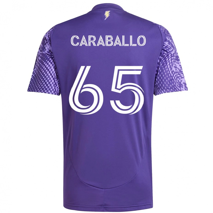 Danxen Enfant Maillot Gustavo Caraballo #65 Violet Blanc Tenues Domicile 2025/26 T-Shirt