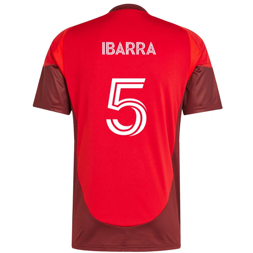 Danxen Enfant Maillot Franco Ibarra #5 Blanc Rouge Tenues Domicile 2025/26 T-Shirt