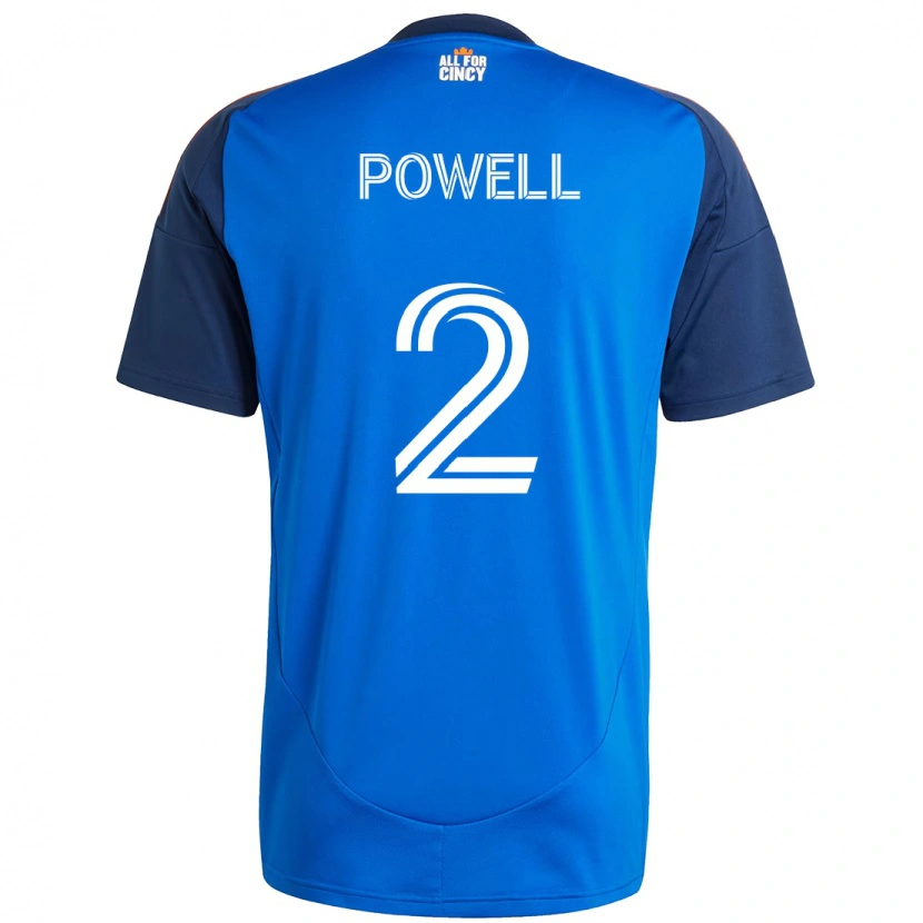 Danxen Enfant Maillot Alvas Powell #2 Bleu Foncé Orange Tenues Domicile 2025/26 T-Shirt
