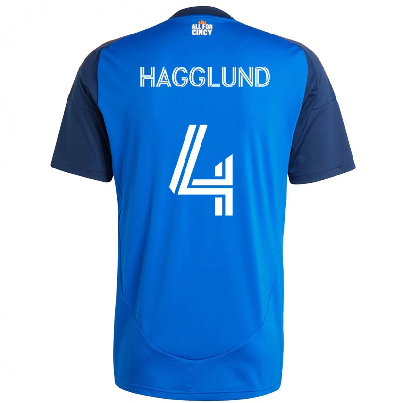 Danxen Enfant Maillot Nick Hagglund #4 Blanc Bleu Orange Tenues Domicile 2025/26 T-Shirt