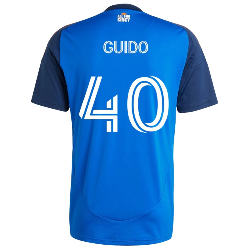 Danxen Enfant Maillot Alejandro Guido #40 Blanc Bleu Orange Tenues Domicile 2025/26 T-Shirt