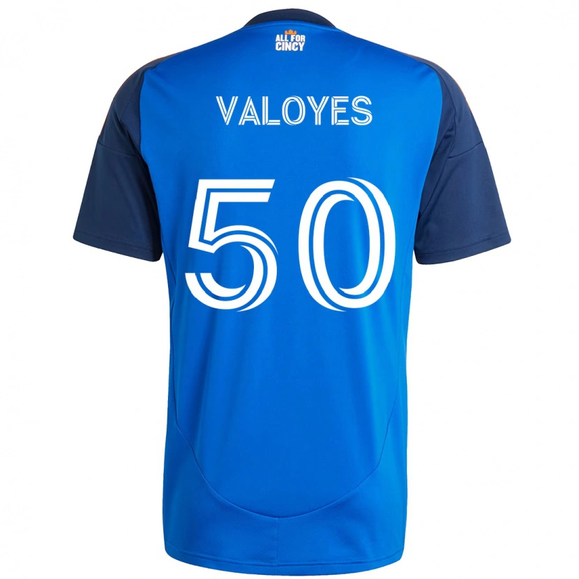 Danxen Enfant Maillot Yeiner Valoyes #50 Blanc Bleu Orange Tenues Domicile 2025/26 T-Shirt