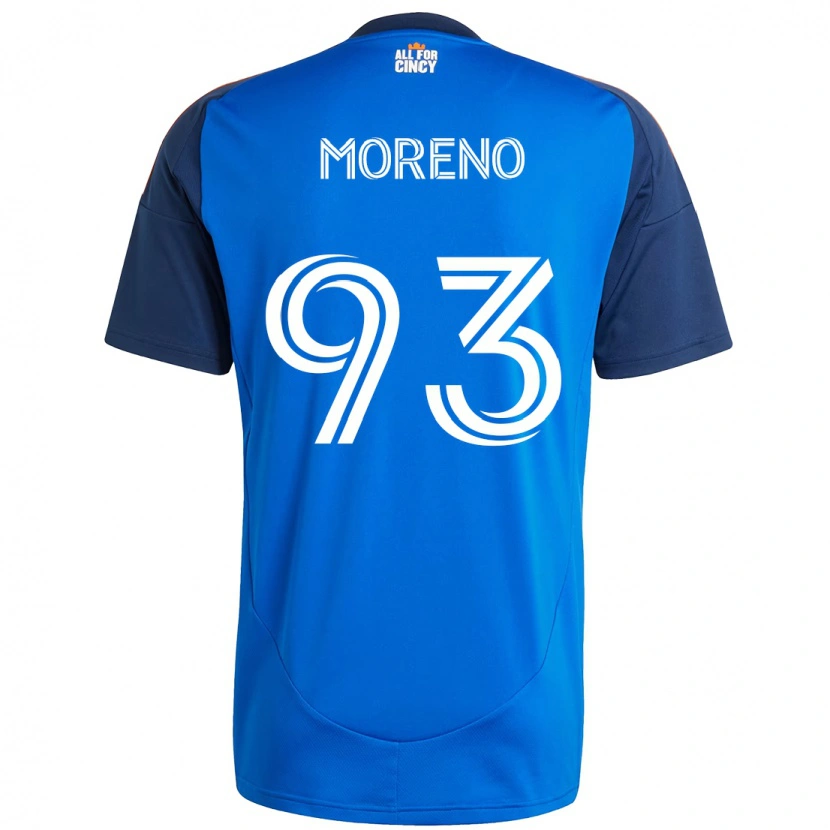 Danxen Enfant Maillot Júnior Moreno #93 Blanc Bleu Orange Tenues Domicile 2025/26 T-Shirt