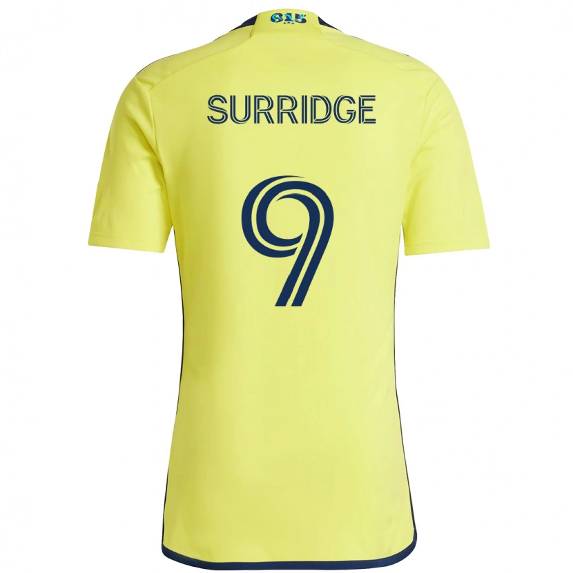 Danxen Enfant Maillot Sam Surridge #9 Jaune Bleu Marine Tenues Domicile 2025/26 T-Shirt