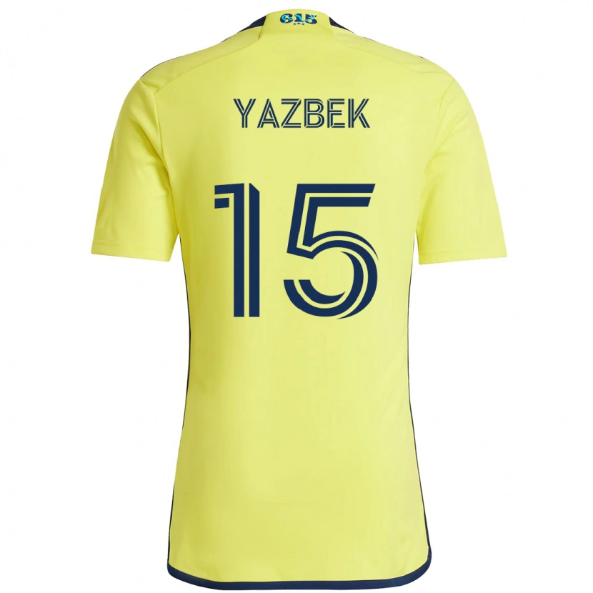 Danxen Enfant Maillot Patrick Yazbek #15 Jaune Bleu Marine Tenues Domicile 2025/26 T-Shirt
