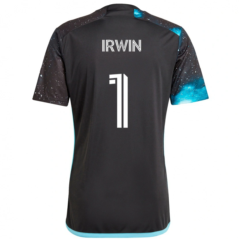 Danxen Enfant Maillot Clint Irwin #1 Noir Bleu Tenues Domicile 2025/26 T-Shirt