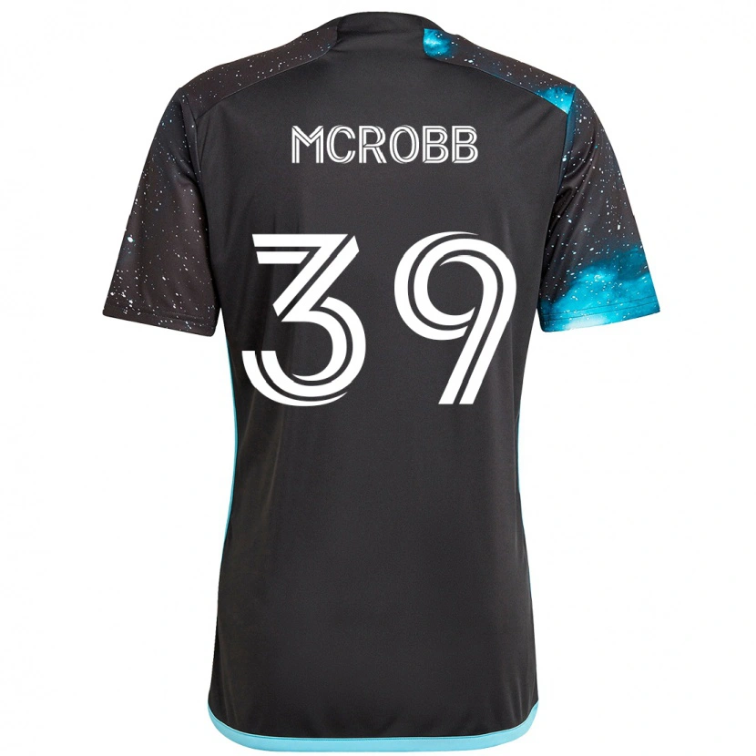 Danxen Enfant Maillot Finn Mcrobb #39 Noir Bleu Tenues Domicile 2025/26 T-Shirt
