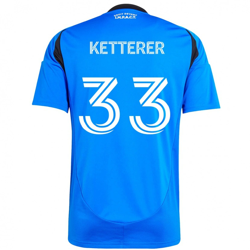 Danxen Enfant Maillot Logan Ketterer #33 Bleu Foncé Noir Tenues Domicile 2025/26 T-Shirt