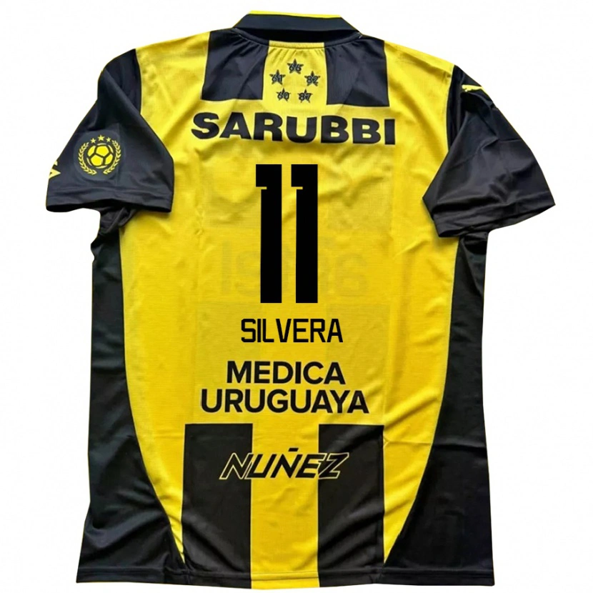 Danxen Enfant Maillot Maximiliano Silvera #11 Noir Jaune Tenues Domicile 2025/26 T-Shirt