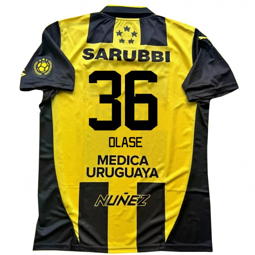 Danxen Enfant Maillot Tomás Olase #36 Jaune Noir Tenues Domicile 2025/26 T-Shirt