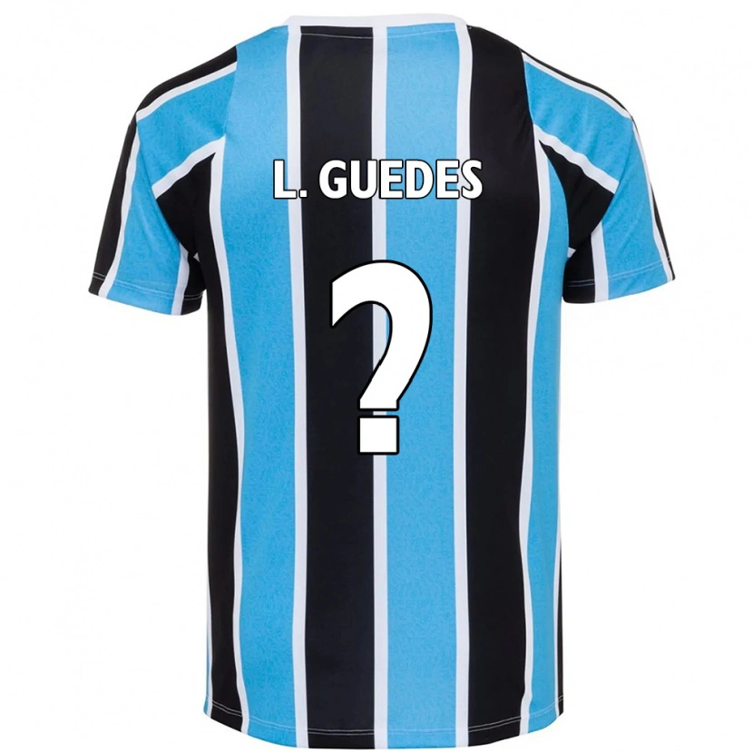 Danxen Enfant Maillot Luis Guedes #0 Bleu Noir Blanc Tenues Domicile 2025/26 T-Shirt