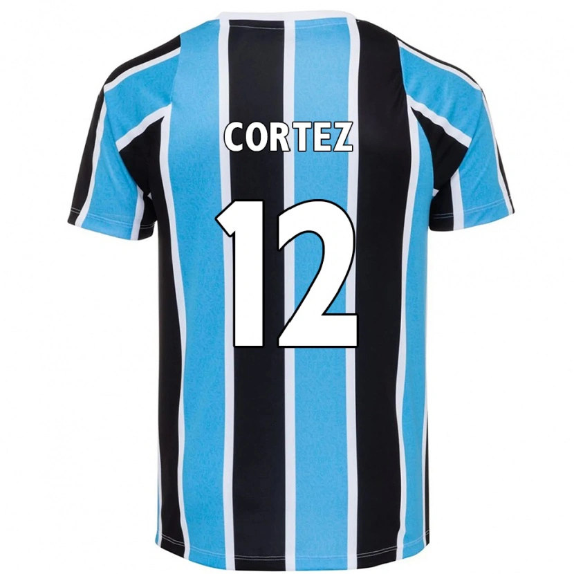Danxen Enfant Maillot Bruno Cortez #12 Bleu Noir Blanc Tenues Domicile 2025/26 T-Shirt
