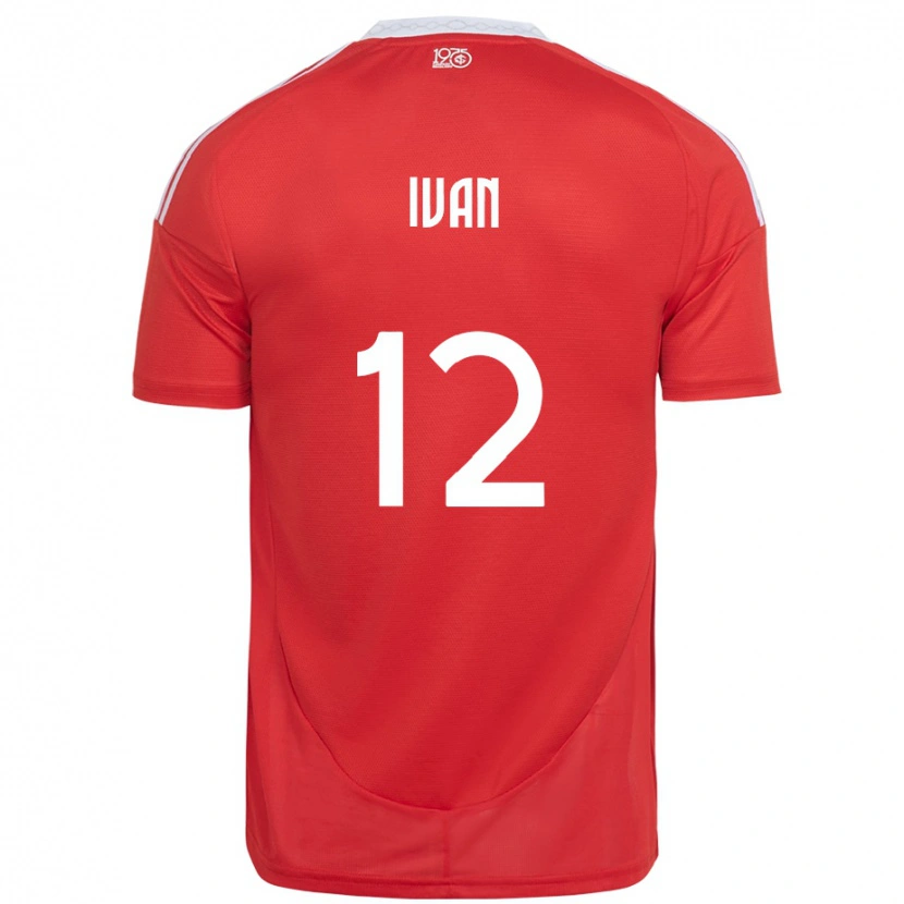 Danxen Enfant Maillot Ivan #12 Rouge Blanc Tenues Domicile 2025/26 T-Shirt