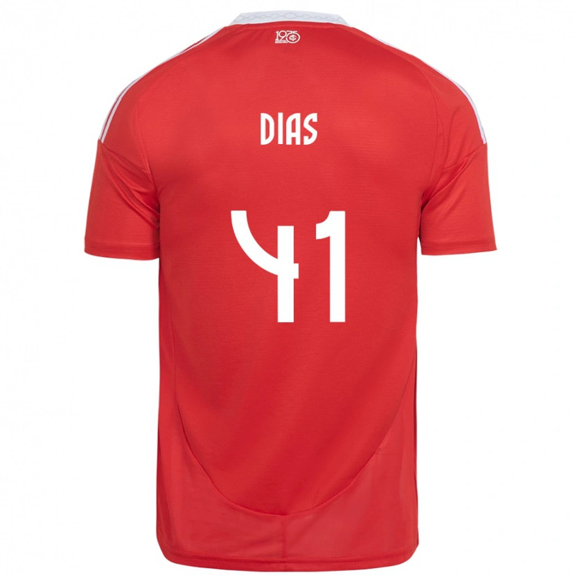 Danxen Enfant Maillot Matheus Dias #41 Rouge Blanc Tenues Domicile 2025/26 T-Shirt